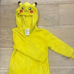 H&M PIKACHU Bright Yellow Hooded Onesie